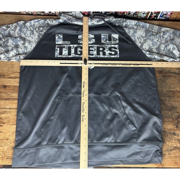 LSU Tigers Hoodie Mens XL Gray Camo OHT Military Appreciation Pullover Colosseum - Picture 6 of 6